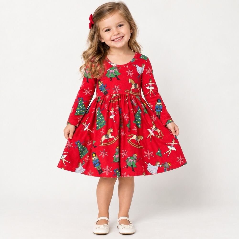 Eleanor Rose Girls 3-4 Joy Dress Christmas Nutcracker Ballet Red Twirl